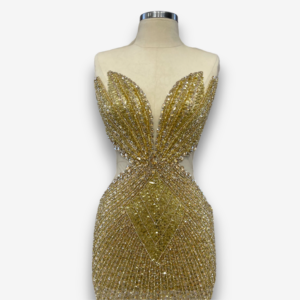 Luxury Unstitched Gold Dress