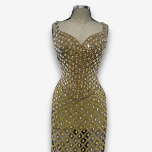 Luxury Unstitched Gold Dress