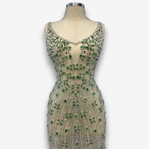 Luxury Unstitched Green Dress