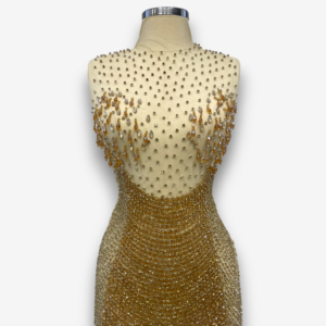 Luxury Unstitched Gold Dress