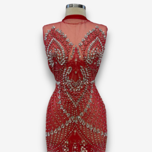 Luxury Unstitched Red Dress